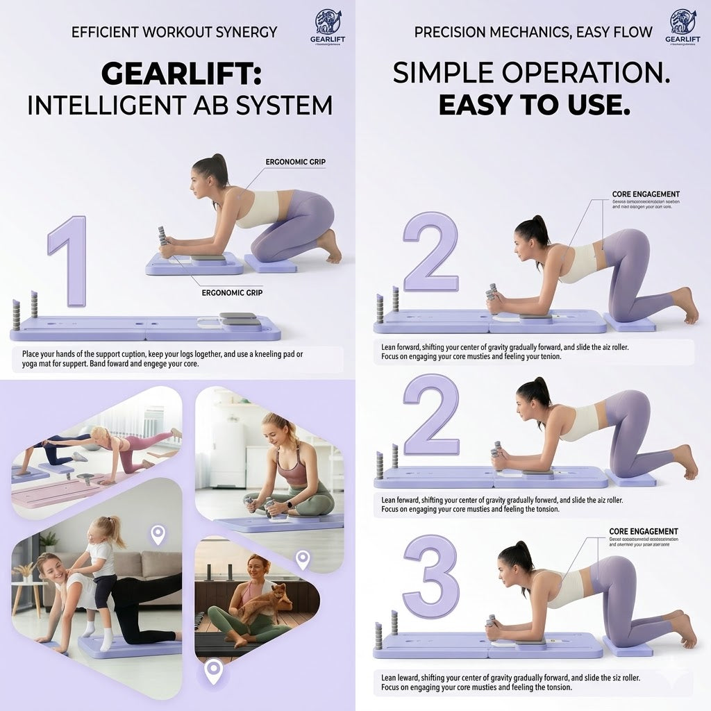TerraGym Pilates Board - Tabla Multifuncional de Ejercicio con Bandas de Resistencia