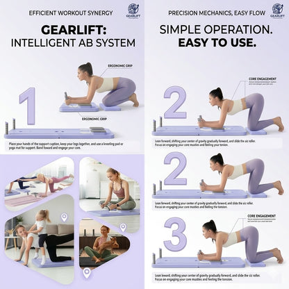 TerraGym Pilates Board - Tabla Multifuncional de Ejercicio con Bandas de Resistencia