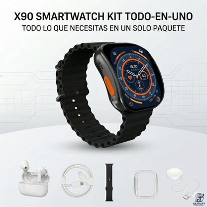 Kit Smartwatch Todo en Uno con Audífonos Bluetooth y Accesorios