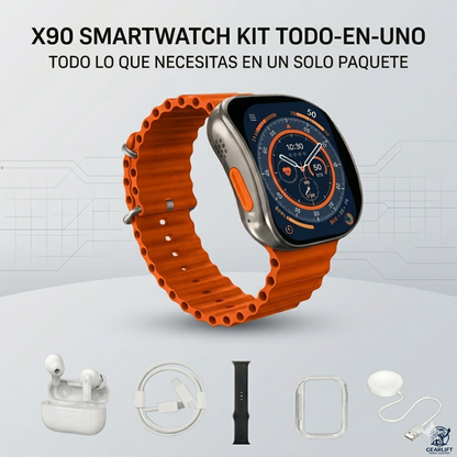 Kit Smartwatch Todo en Uno con Audífonos Bluetooth y Accesorios